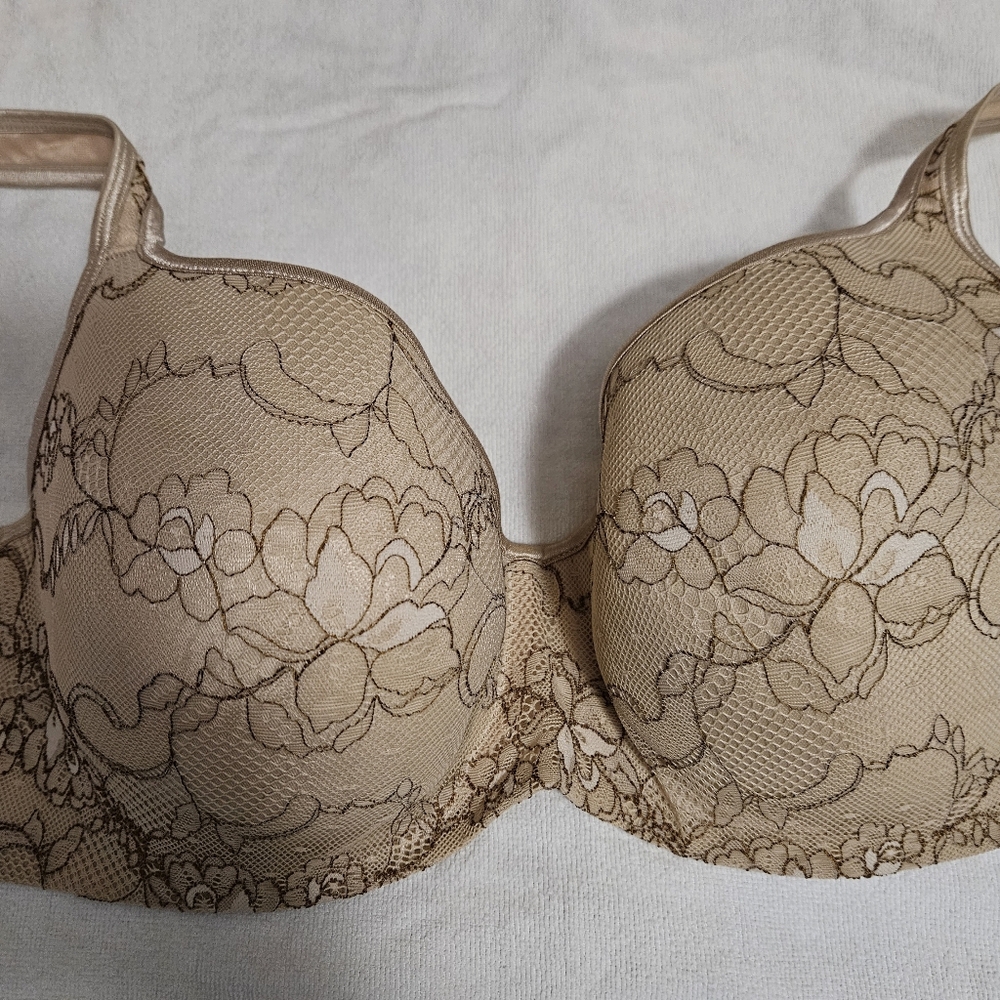 Cacique nude & brown lace underwire bra 40DD